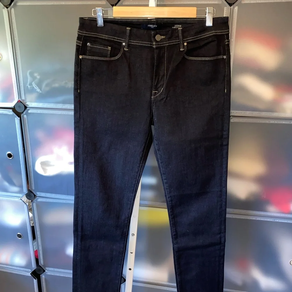 Fidelity Denim Stevie Mid Rise Slim Straight Westgate Wash Jeans Women’s Size 31 - Picture 2 of 9